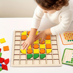 120pc Wooden 3D Mosaic Puzzle Kids Brain Teaser Building Blocks Learning Toy