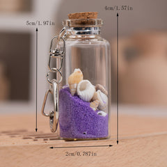 Creative Sand Glass Bottle Keychain Lucky Charm Pendant