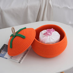 Cotton Rope Storage Box Pumpkin Shaped Desktop Storage Home Decor Year Gift