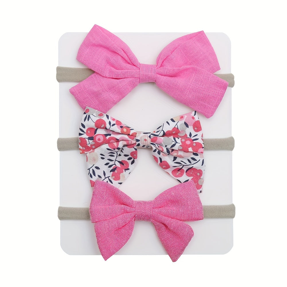 3pcs Cartoon Flower Bow Headband Set for Baby Girls