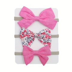 3pcs Cartoon Flower Bow Headband Set for Baby Girls