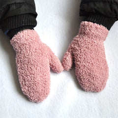 Warm Plush Baby Gloves Thick Winter Full Finger Gloves