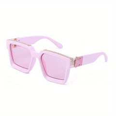 Mixed Artificial Diamond Rimmed Sunglasses for Outdoor