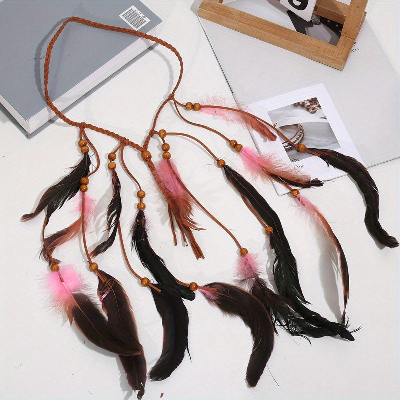 Ethnic Feather Headband Tassel Female Hair Accessories
