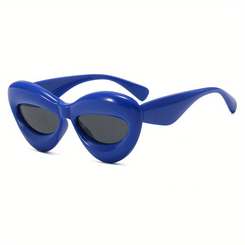 Cat Eye Sunglasses Men Women UV400 Thick Frame Wrap Around Glasses