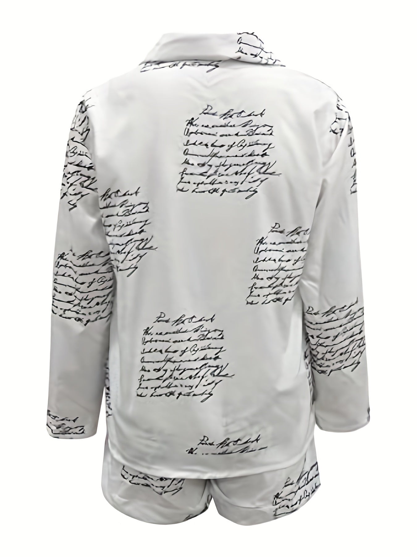 Letter Print Two piece Set Zip Up Top & Shorts Outfits