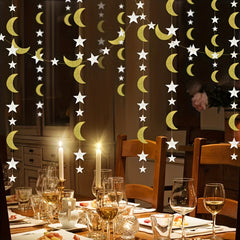 Star & Moon Paper Flower Hanging Decor for Events