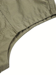 Men's Zipper Pockets Cargo Vest with Hood