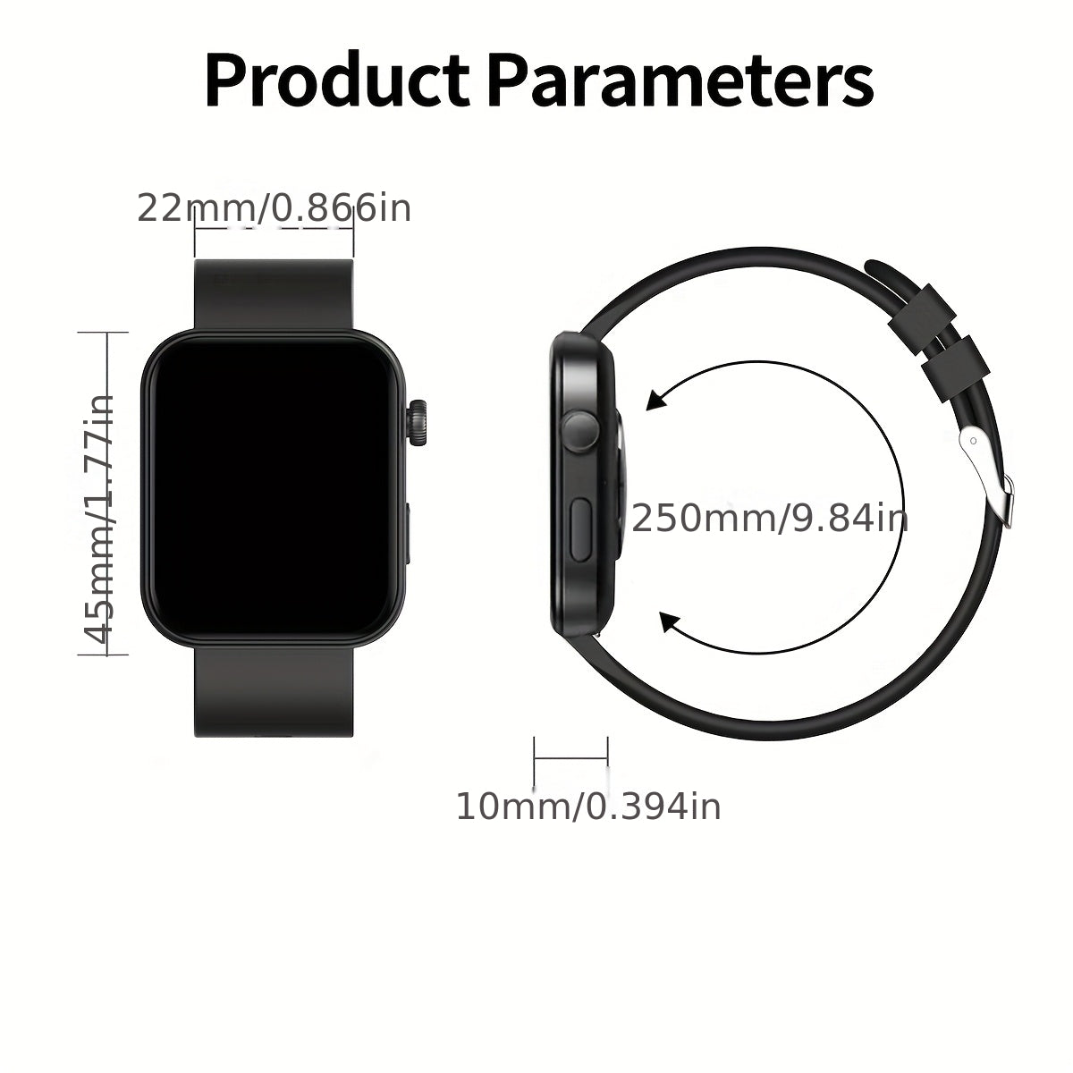 Smartwatch Wireless Call 1.85 inch Display