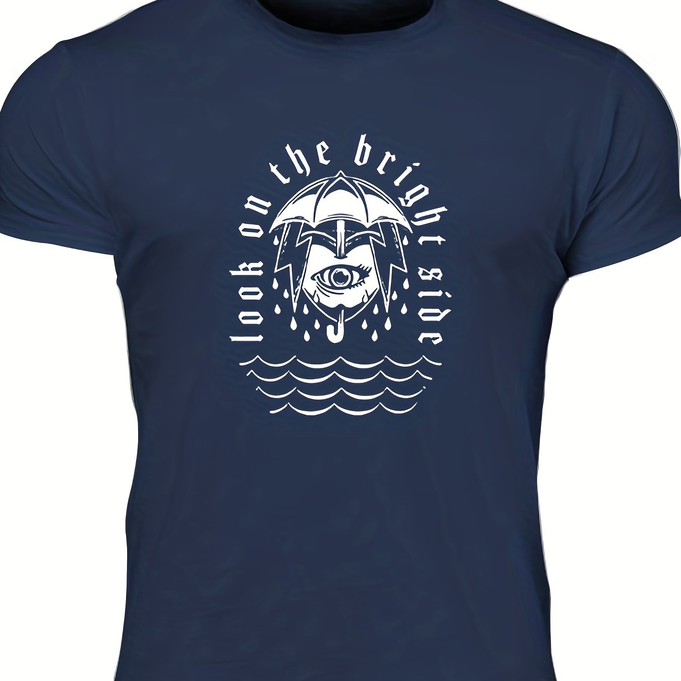 Men's Letter Print T shirt Casual Breathable Tee for Summer