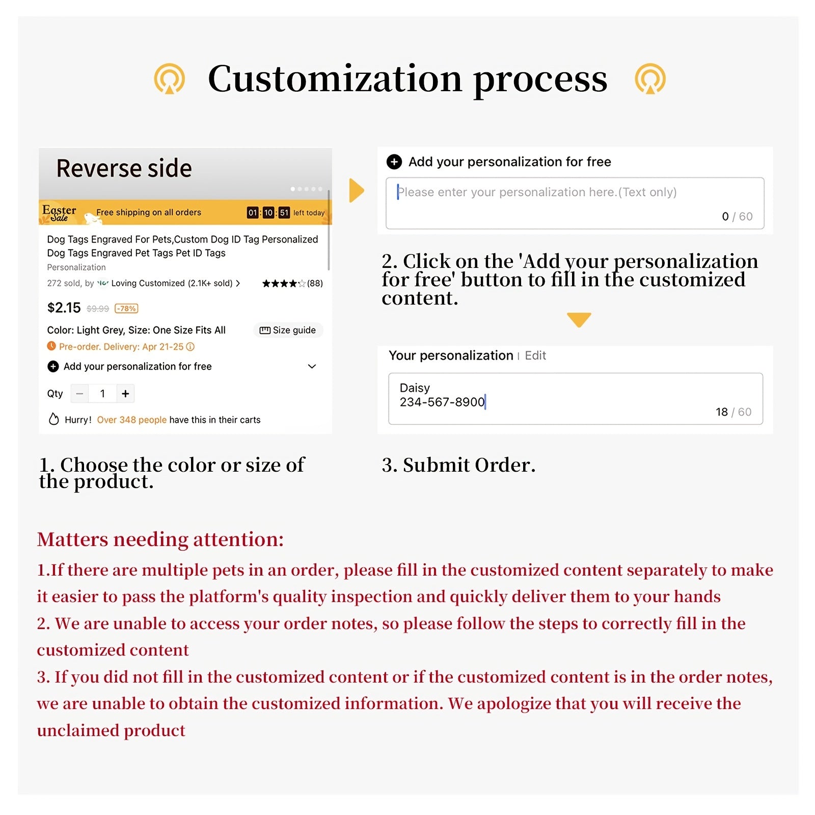 Personalized Pet Name Stainless Steel Bracelet