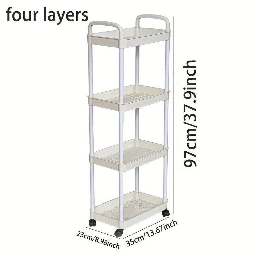 3 4 Tier Utility Cart Rolling Organization Cart With Handle And Wheels