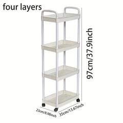 3 4 Tier Utility Cart Rolling Organization Cart With Handle And Wheels