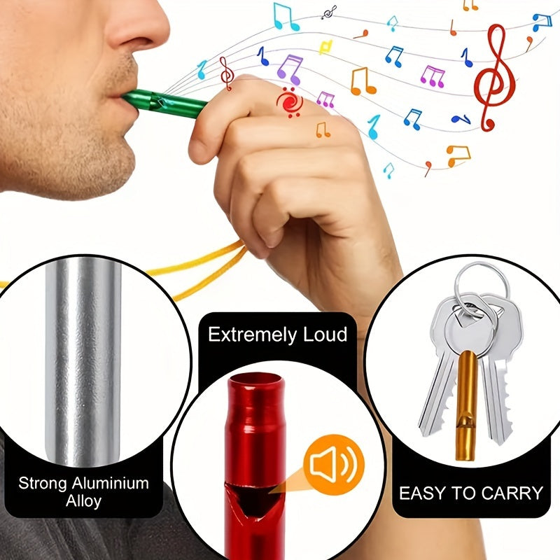 5pcs Survival Whistle Outdoor Training Keychain Lifesaving Kit
