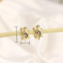 Girl s Turtle Inlaid Rhinestone Earrings Party Jewelry Accessories