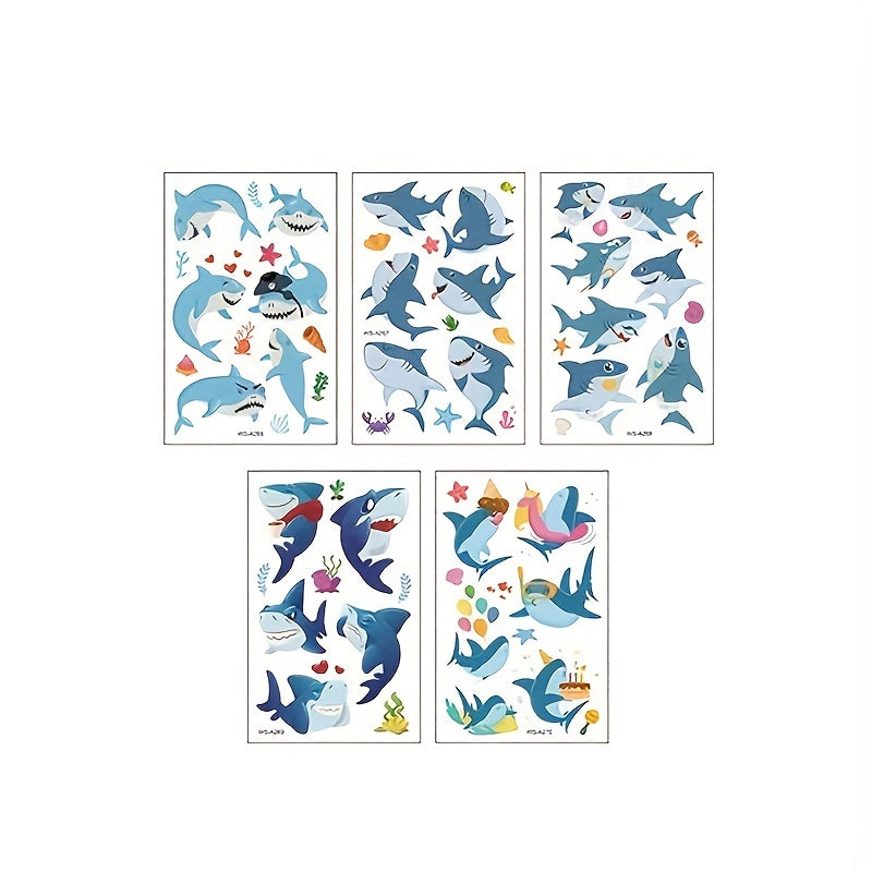 Herbal Tattoo Stickers Waterproof Shark Pattern Series Set