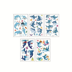 Herbal Tattoo Stickers Waterproof Shark Pattern Series Set