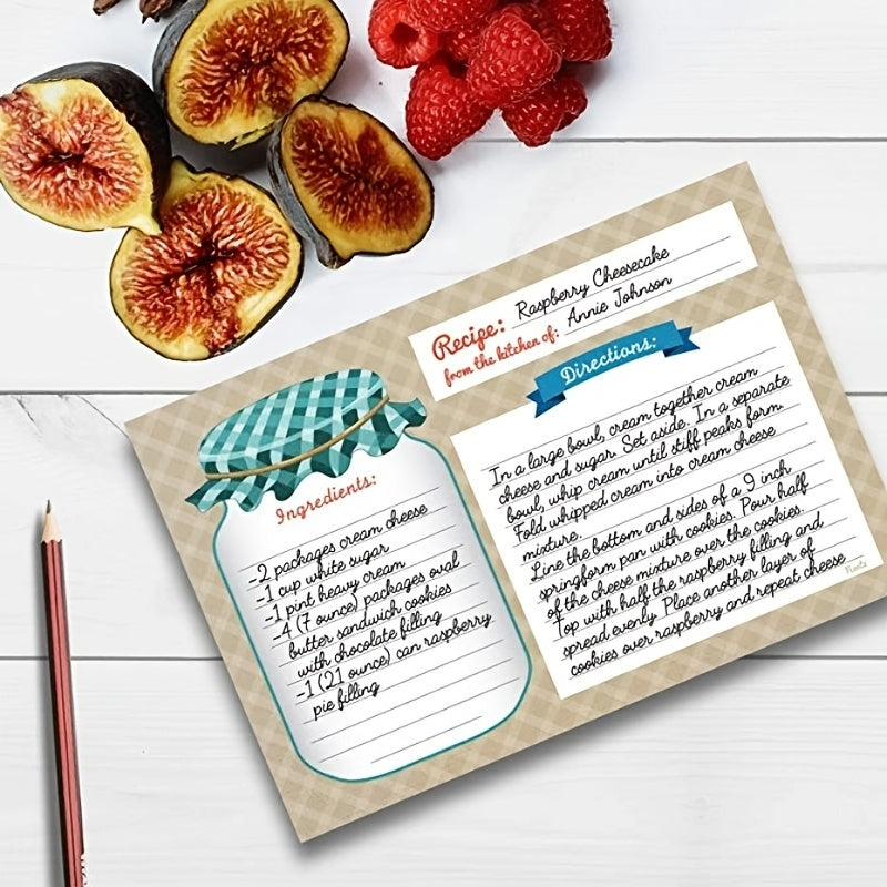 25Pcs Kitchen Recipe Cards Blank Handwritten Greeting Cards Pack