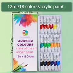 12ml Acrylic Painting Pigment Set 36 Colors for DIY Hand Painted Wall Painting