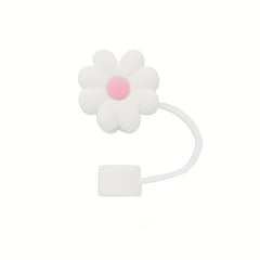 Flower Shaped Reusable Straw Cap Dustproof Cover