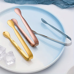 2pcs Stainless Steel Serving Tongs for Buffet Ice Cube Fruit Bread Steak Salad