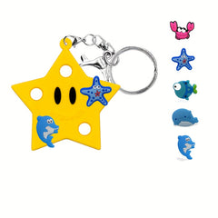 Cartoon Star Silicone Keychain for Children's Party Decoration