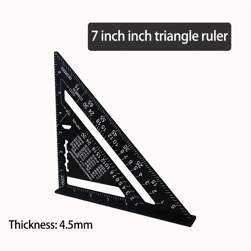 7Inch Triangle Ruler Aluminium Carpenter Set Square Angle Woodworking Tools