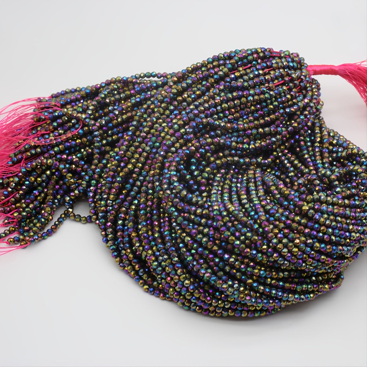 Colorful Spinel Painted Faceted Small Beads Beaded Length 15''