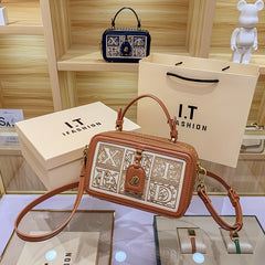 Vintage Embossed Crossbody Bag Embroidered Shoulder Handbag