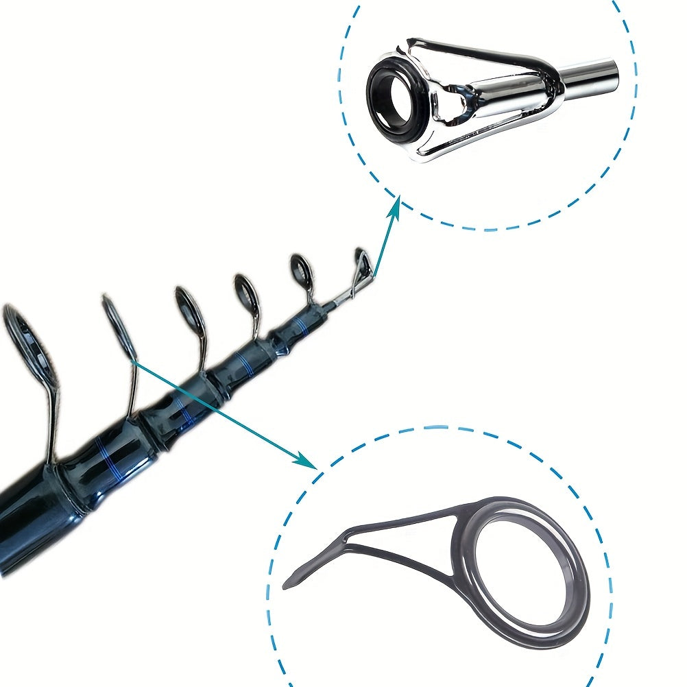 8pcs Stainless Steel Guide Rings for Lure Fishing Rods