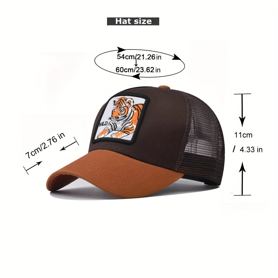 Unisex Breathable Baseball Cap with Animal Embroidery