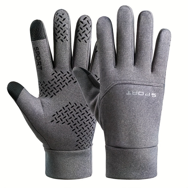 Men Waterproof Cycling Gloves Outdoor Winter Sports Touch Screen Fleece Gloves