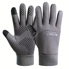 Men Waterproof Cycling Gloves Outdoor Winter Sports Touch Screen Fleece Gloves