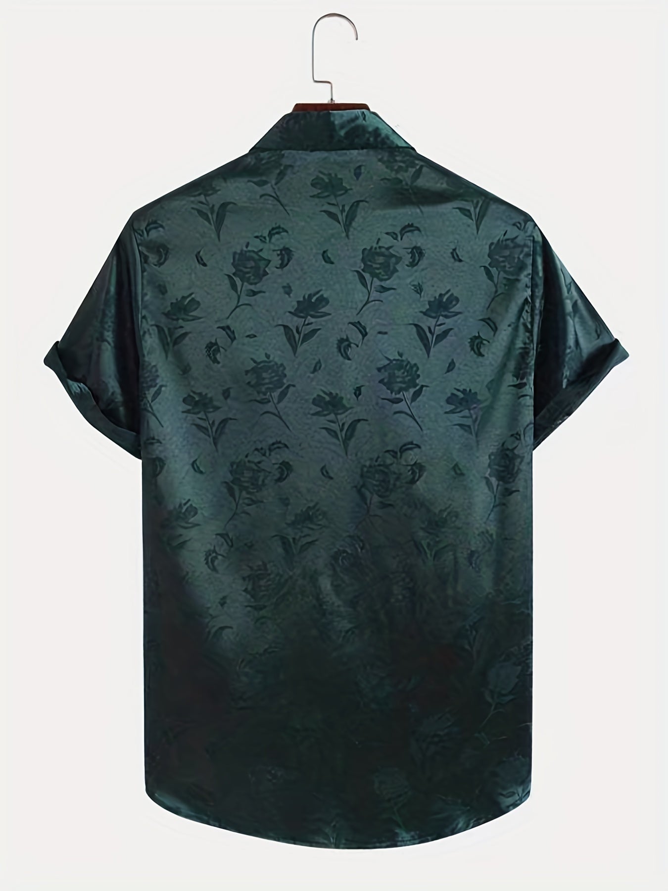 Men's Floral Print Short Sleeve Shirt for Summer Vacation
