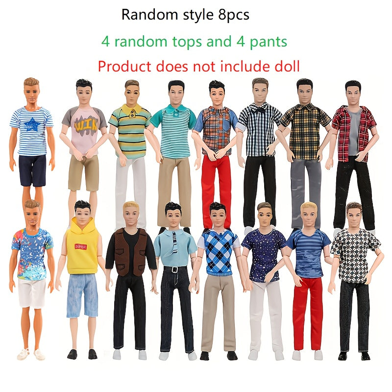 8-Piece Doll Clothing Set for 30Cm Male Dolls