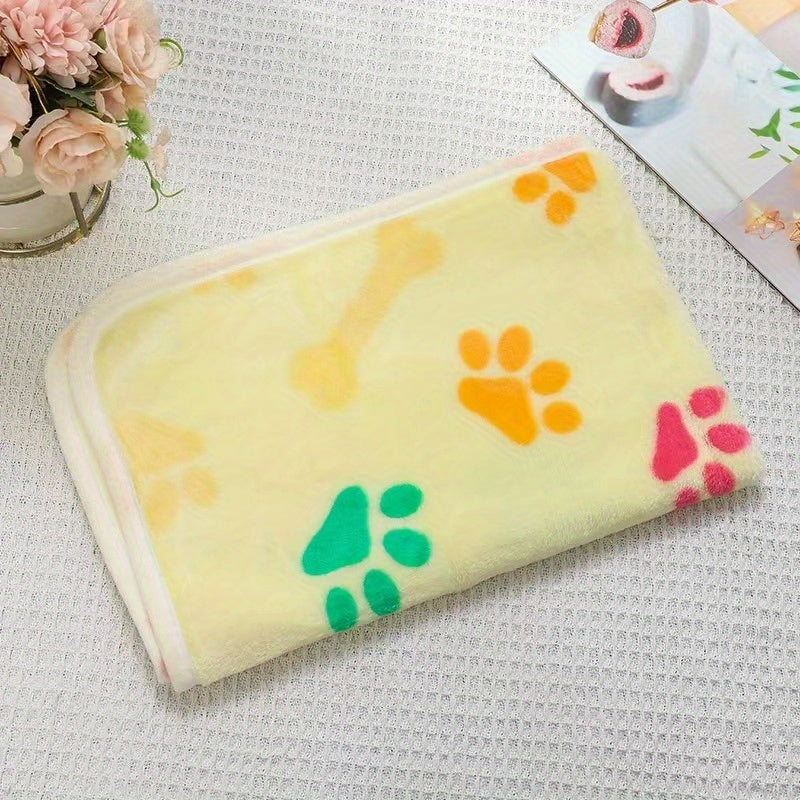 Soft and Cozy Paw Print Fleece Blanket for Dogs