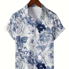 Men's Floral Print Short Sleeve Hawaii Shirt