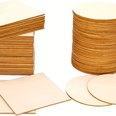 10Pcs Unfinished Wooden Pieces 10x10cm for Handicrafts DIY Coasters Home Decor