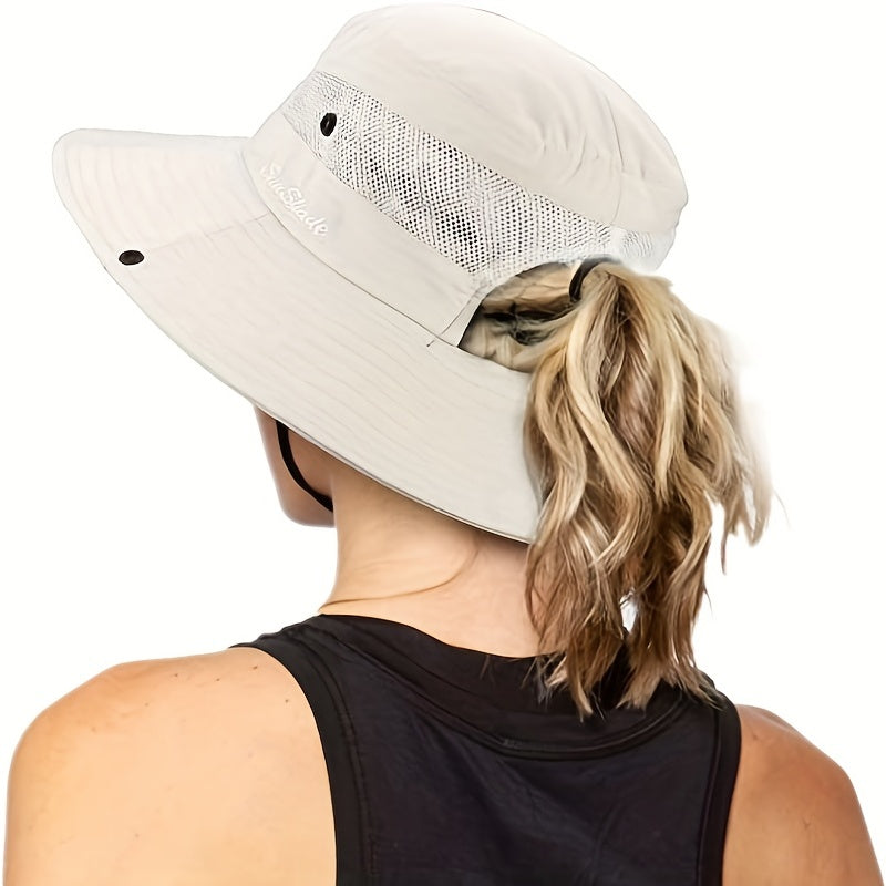 Colorful Mesh Bucket Hat Sun Visor Hats Wide Brim UV Protection Face Cover Booni