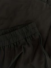 Ruched Elastic Waist Midi Skirt