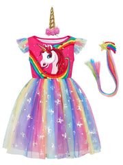 Unicorn Princess Dress Costume Set for Girls