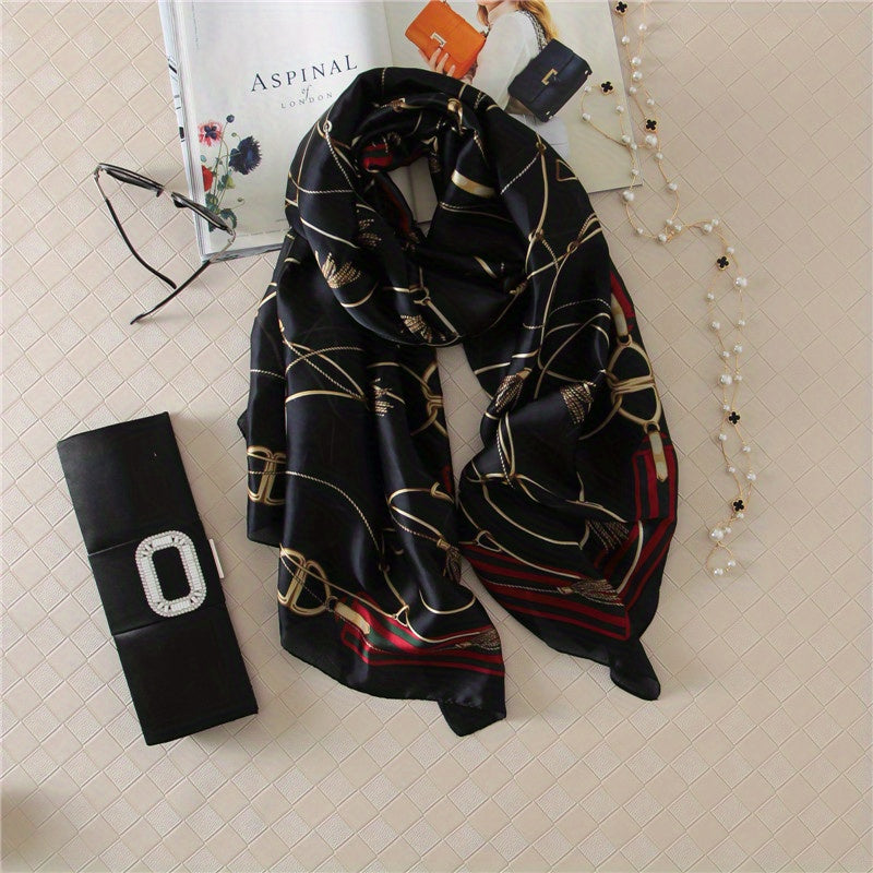 Vintage Printed Lightweight Scarf Wrap Sunscreen Beach Towel