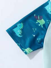 Boys Dinosaur Print Swimming Suit Set for Beach Vacation