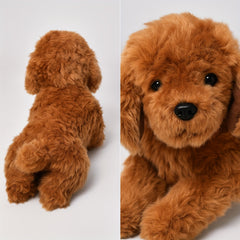 Realistic Teddy Bear Plush Toy Dog Stuffed Animal with Deep Brown Fur