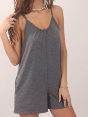 Casual Spaghetti Strap Romper Jumpsuit Sleeveless Backless