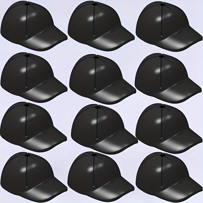 12pcs Mini Red Baseball Cap Building Blocks Set Glossy ABS Sports Theme Toys