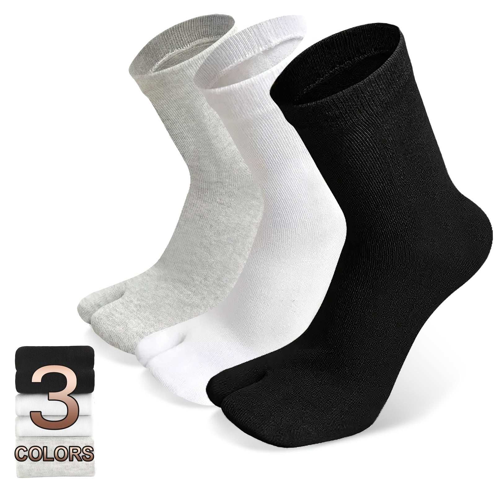 Solid Flip Flop Socks Toe Separated Two Finger Socks Women's Stockings