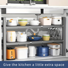 Multifunctional Retractable Storage Rack for Kitchen and Bathroom