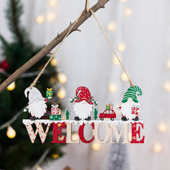 Christmas Wooden Letter Plate Hanging Welcome Door Decoration