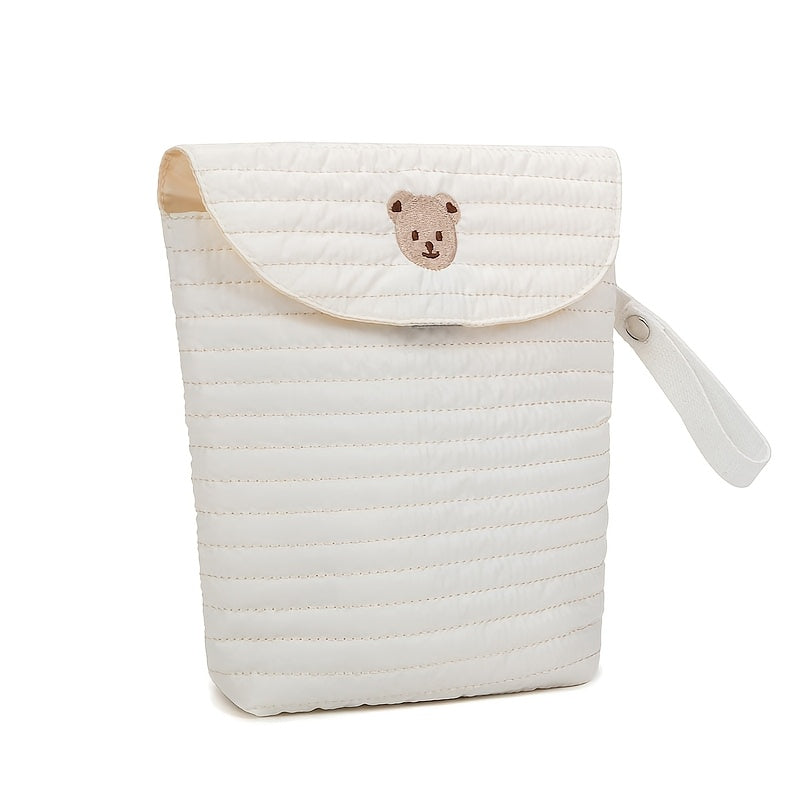 Large Capacity Oxford Cloth Diaper Bag Reusable Mommy Tote with Bear